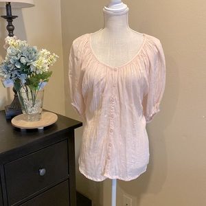 Pink Metallic Stipe Blouse